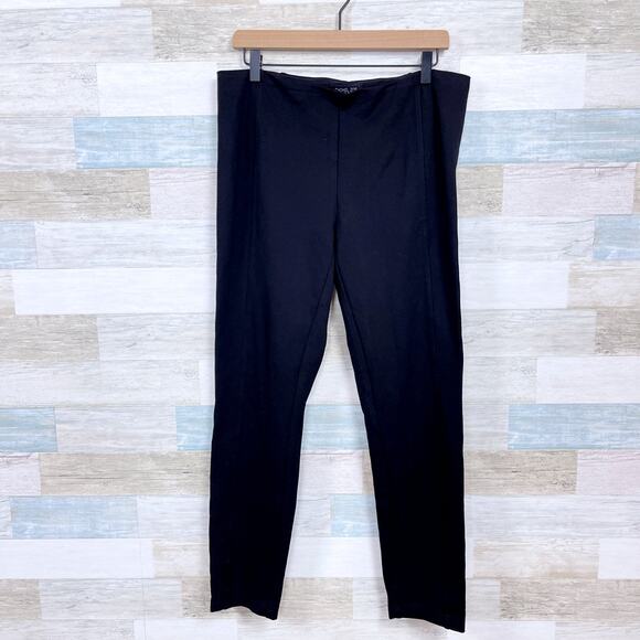 Rachel Zoe Tummy Control Seamed Ponte Skinny Pants Black Mid Rise Womens 12 - Picture 1 of 6